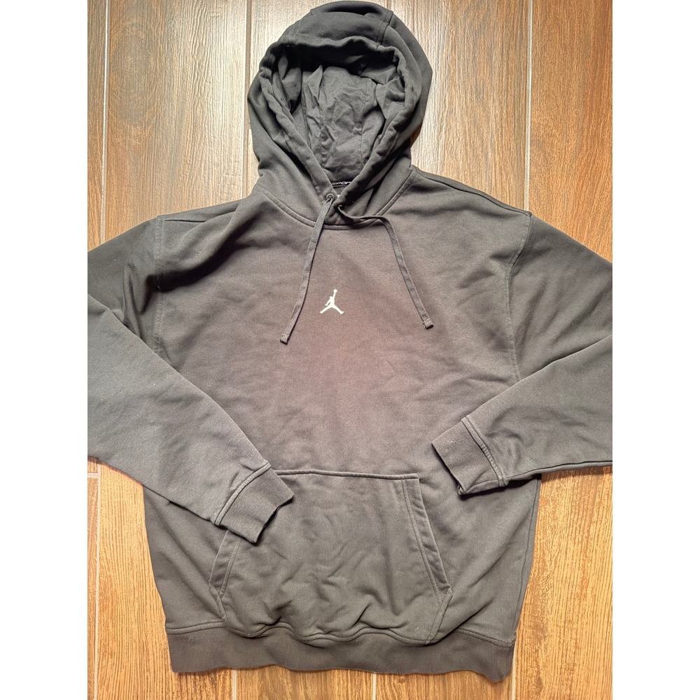 Nike Jordan Sport Dri-FIT Fleece Pullover Hoodie Black Jumpman Mens Large L